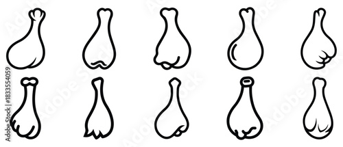 Chicken leg roast food icon cook fresh animal tasty hot design.