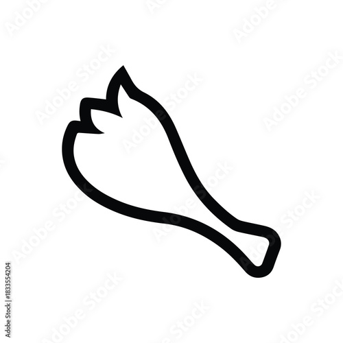 Chicken leg roast food icon cook fresh animal tasty hot design.