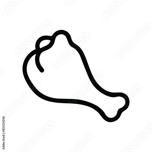 Chicken leg roast food icon cook fresh animal tasty hot design.