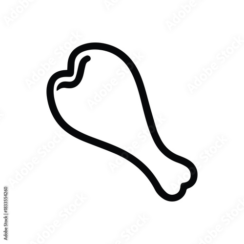 Chicken leg roast food icon cook fresh animal tasty hot design.