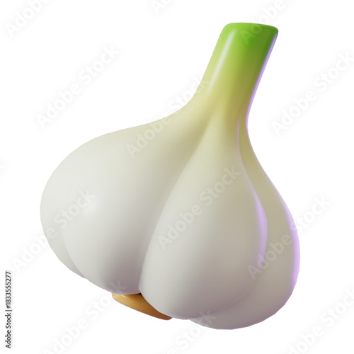 Vegetable 3D Icon garlic