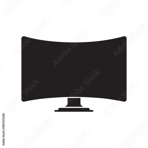 Monitor curved display black icon screen electronic computer design.