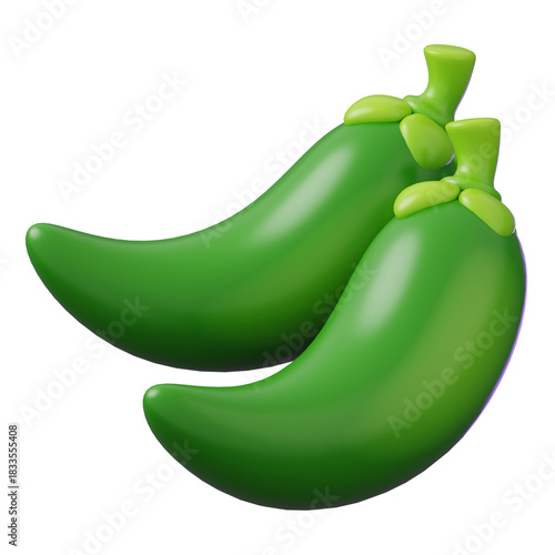 Vegetable 3D Icon green chili
