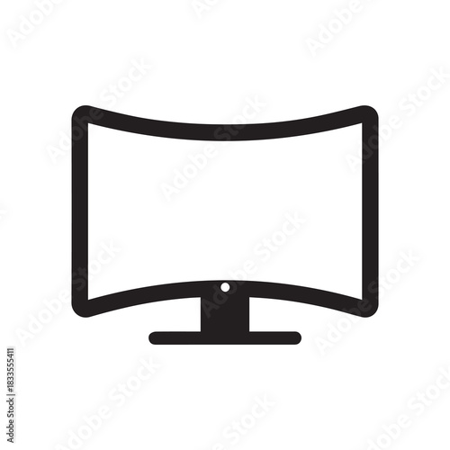 Monitor curved display black icon screen electronic computer design.