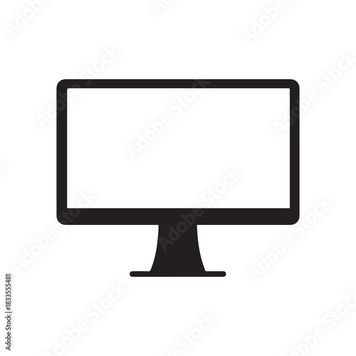 Monitor curved display black icon screen electronic computer design.