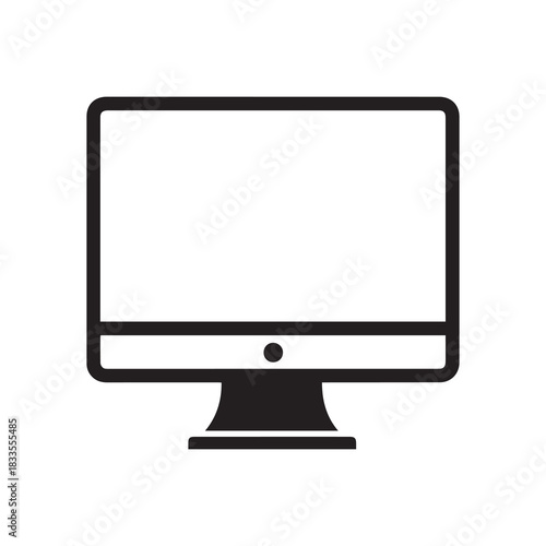 Monitor curved display black icon screen electronic computer design.