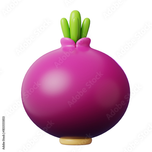 Vegetable 3D Icon Red Onion