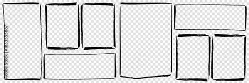 Rectangle frame line. Square shape outline on hand draw style. Vector illustration isolated