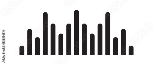 Sound wave audio black icon noise play volume design.