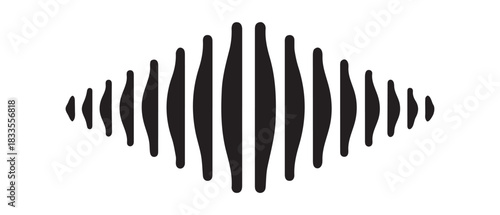 Sound wave audio black icon noise play volume design.