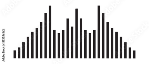Sound wave audio black icon noise play volume design.