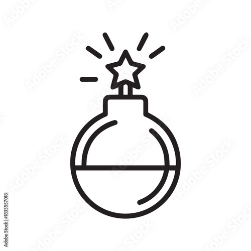 Bomb energy icon war and fire blast black design.