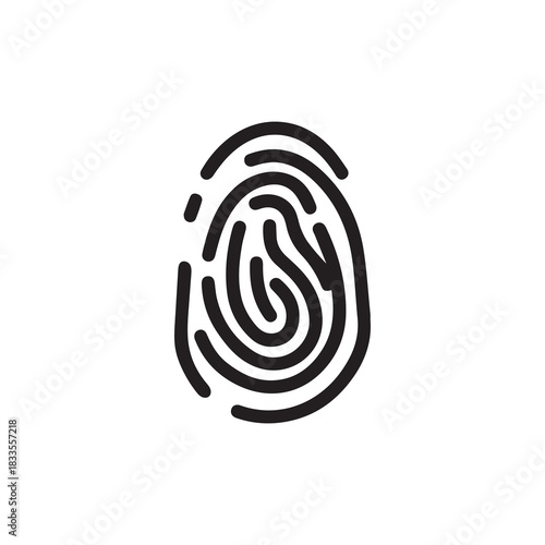Finger print black and color icon mark human security vector design.