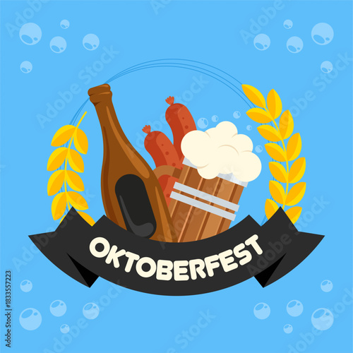 Flat oktoberfest festival banner