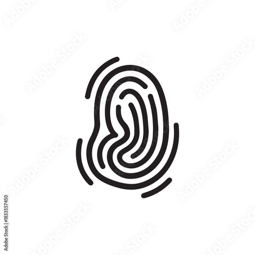 Finger print black and color icon mark human security vector design.