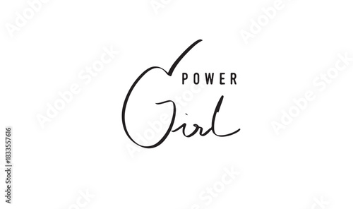 Power girl text font calligraphy hand written lettering script black color object icon power girl female lady woman feminism person happy woman day 8 eight march month freedom motivation inspiration 
