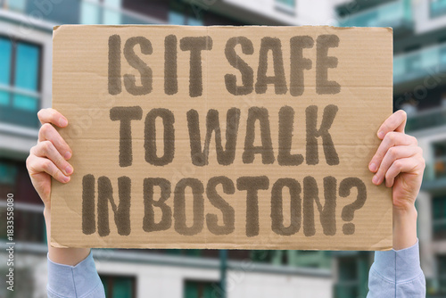 Wallpaper Mural "Is it safe to walk in Boston?" Historic Freedom Trail guides visitors through generally secure areas. SAFE. BOSTON. FREEDOM. TRAIL. HISTORIC. Torontodigital.ca