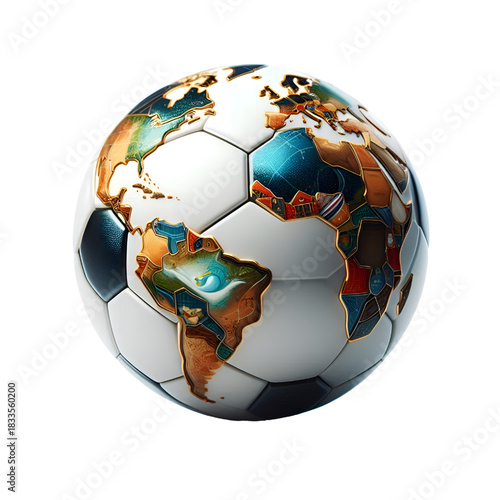 High-quality 3D rendered soccer ball featuring a modern black and white hexagonal design with clean, precise details. Isolated on a white background, this realistic football illustration is ideal for 