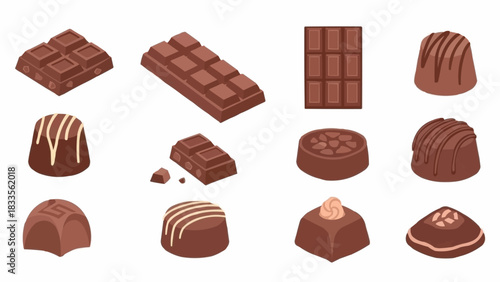 Assorted Chocolate Candies and Bars Collection.