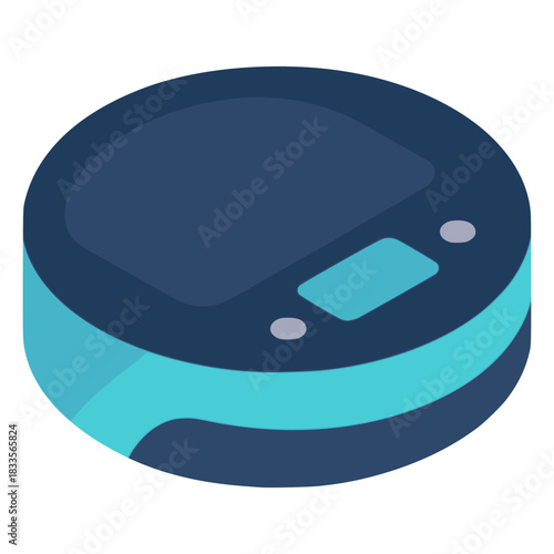 robot vacuum cleaner household appliances flat color vector illustration template design