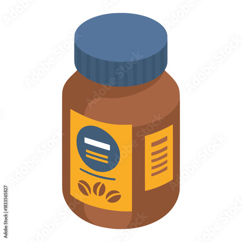 Coffee jar drink beverage flat color vector illustration template design