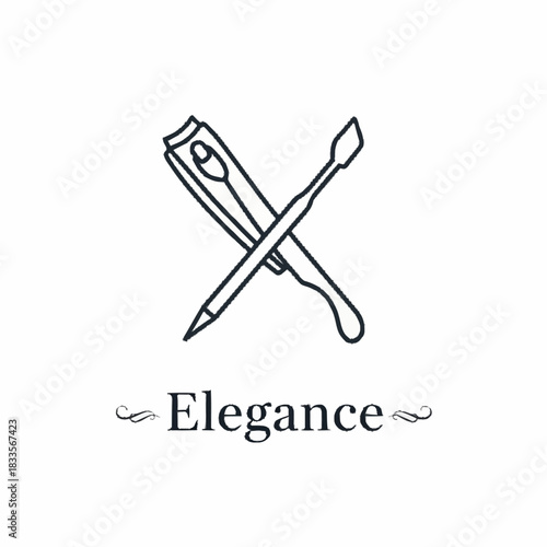 Elegance Manicure Tools Crossed For Beauty.