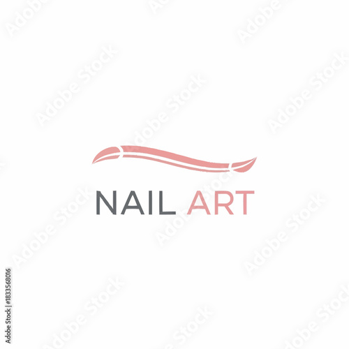 Elegant Nail Art Logo Design with Abstract Swirl.