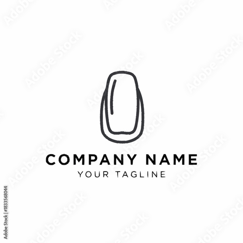 Minimalist Nail Salon Logo Design with Elegant Outline Manicure Symbol.