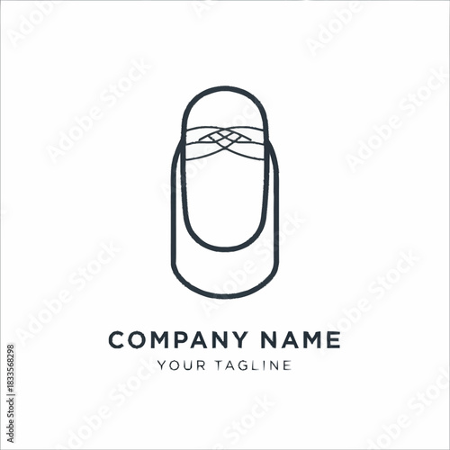 Elegant minimalist logo design featuring a stylish nail shape.