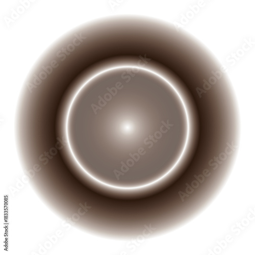 Abstract radial gradient of light and shadow creating a circular luminous effect