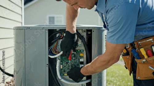 Precision AC Repair: Expert HVAC Technician Fixes Outdoor Units