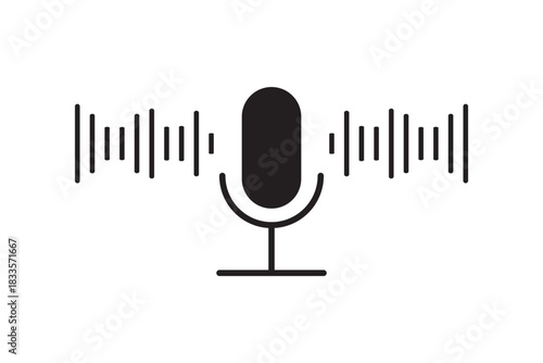 Microphone icon set flat style. Vector illustration collection.