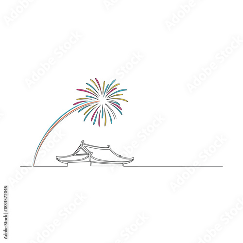 Detailed line drawing of a vintage mechanical device with gears and levers