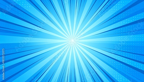 Radiant blue comic book background