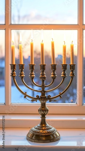 Hanukkah Candles Light.