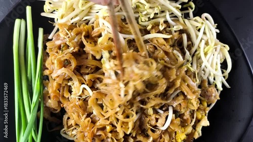 Pad Thai in plate , Thai famous street food.