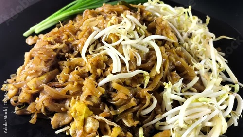 Pad Thai in plate , Thai famous street food.