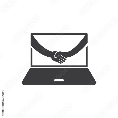 laptop deal logo vector icon illustration