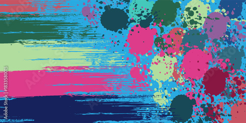 Modern grunge background with colorful brush strokes. Vector version. eps 10