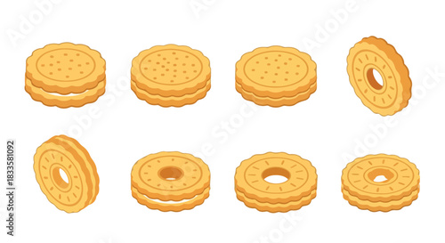 Stacked cookies with transparent background
