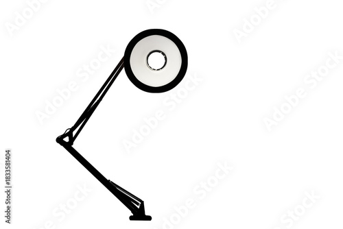 Black desk lamp isolated on a white background