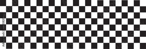 Checkered Racing Flag Seamless Banner – Chessboard Race Background Vector