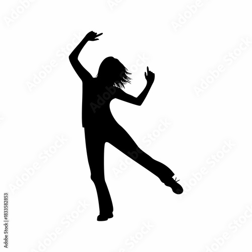 vector silhouette of a woman doing zumba exercise