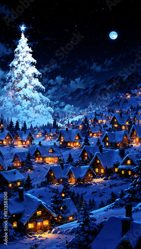 クリスマスの風景　AI生成素材