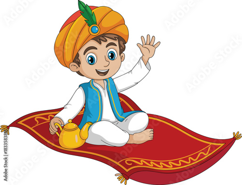 Happy Young Golfer Cartoon Boy Character Swinging a Golf Club and Wearing a Flat Cap, Representing Sport, Hobby, Success, and Active Childhood Fun Concept