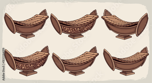 Wooden mallet percussion instruments set