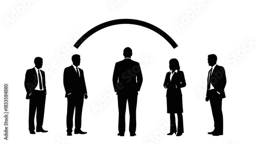 Dynamic team of professionals connecting, innovating, and collaborating for successful business growth in a sleek, modern world with visionary leadership