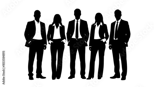 Dynamic team of business professionals ready to achieve corporate success and drive innovation with modern leadership and strategy in global markets