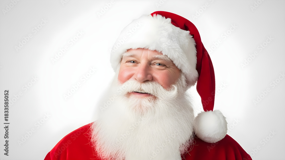Naklejka premium Classic Santa Claus on Plain Background