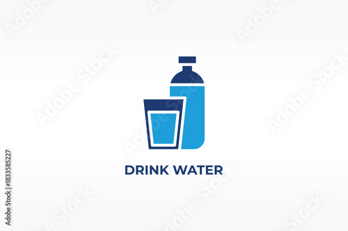 DRINK WATER vector, icon or logo sign isolated symbol illustration